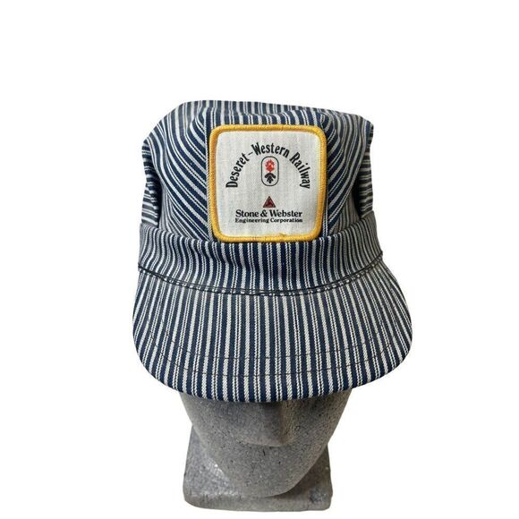 Deseret Western Railway Engineer Hat Vintage Railroat Cap in Utah Size 6.75 - Picture 3 of 6